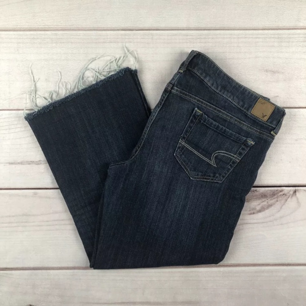 American Eagle Denim Raw Hem Cropped Jeans